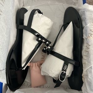 BRAND NEW NEVER WORN STUART WEITZMAN BLACK JELLY SANDALS